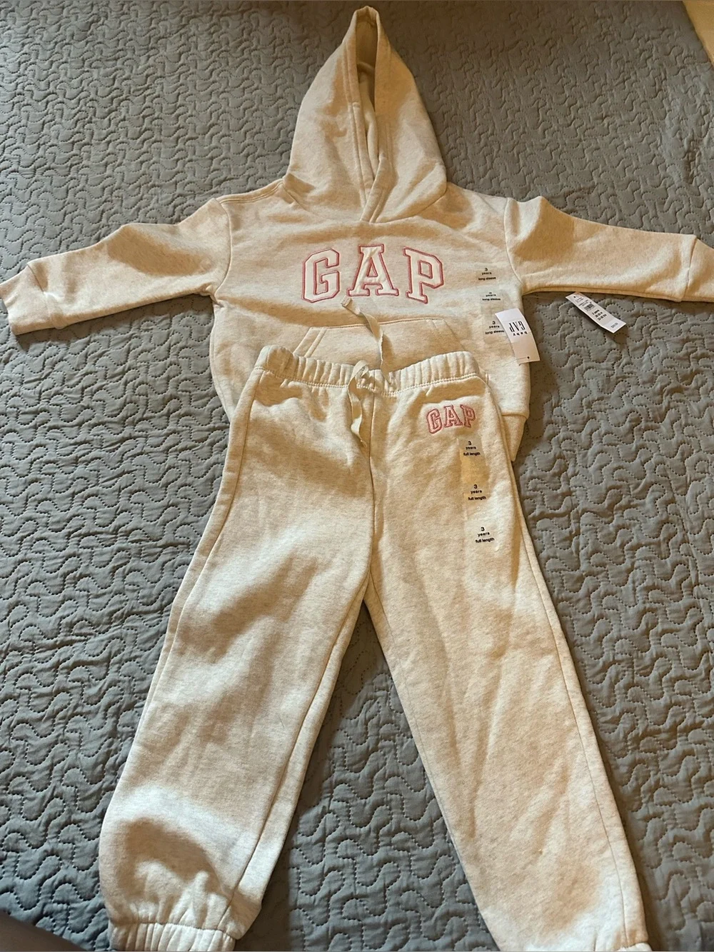 GAP Kids Cream Hoodie & Jogger Set